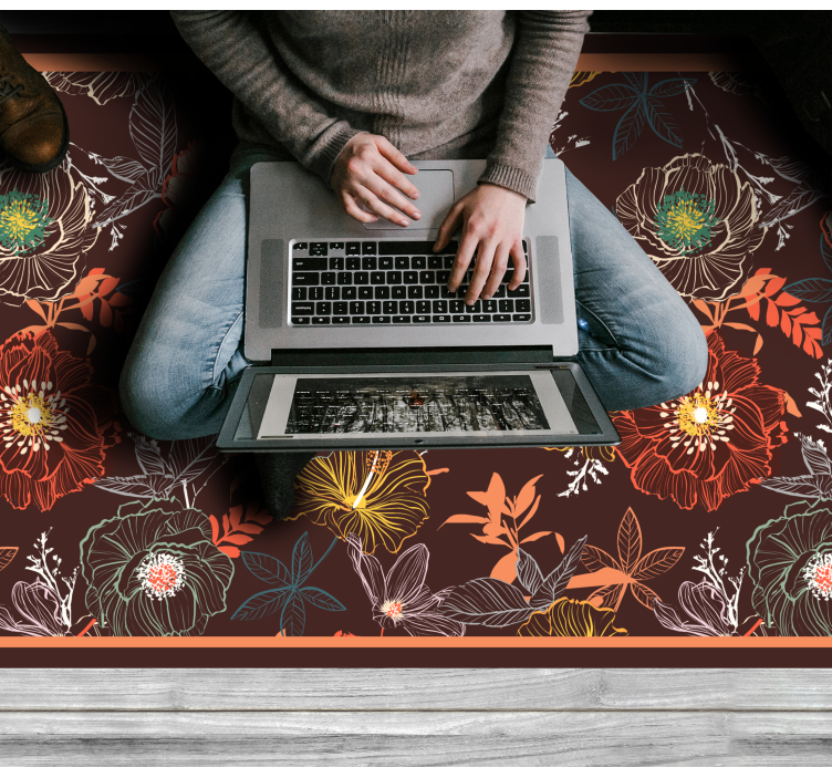 Tapis vinyle fleurs et plantes design vintage éclatant - TenStickers