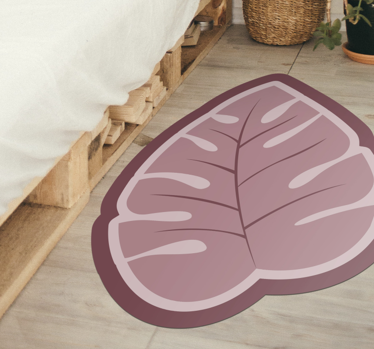 Tapis vinyle fleurs et plantes forme de feuille botanique - TenStickers