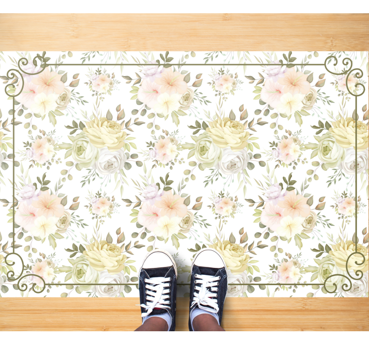 Tapis vinyle fleurs et plantes grâce botanique - TenStickers