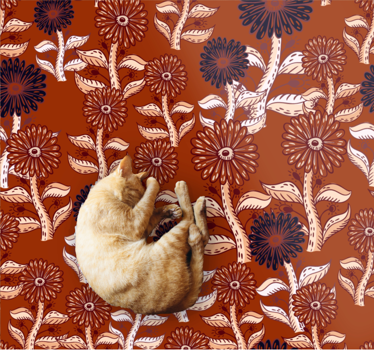 Tapis vinyle fleurs et plantes harmonie des motifs floraux - TenStickers