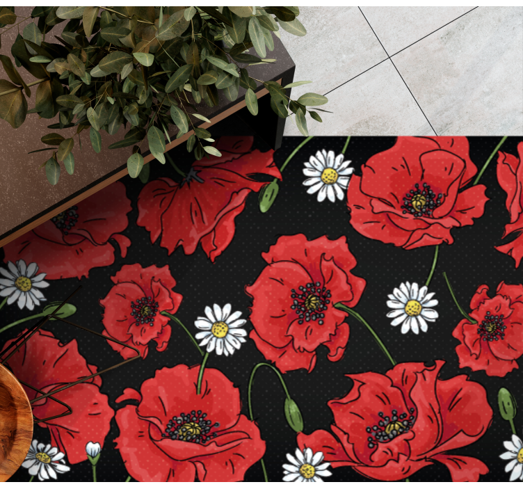 Tapis vinyle fleurs et plantes illustration florale vibrante - TenStickers