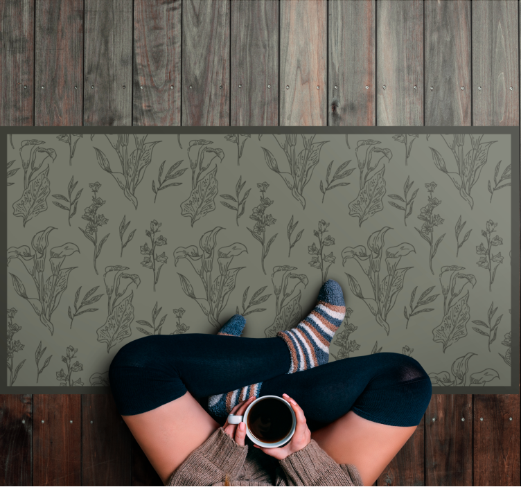 Tapis vinyle fleurs et plantes illustrations botaniques - TenStickers