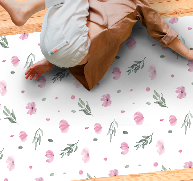 Tapis vinyle fleurs et plantes imprimés floraux charmants - TenStickers