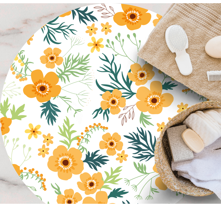 Tapis vinyle fleurs et plantes motif de bouquet floral - TenStickers