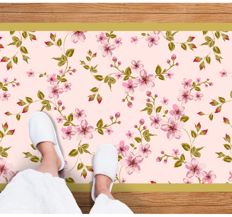 Tapis vinyle fleurs et plantes motif de fleurs botaniques - TenStickers