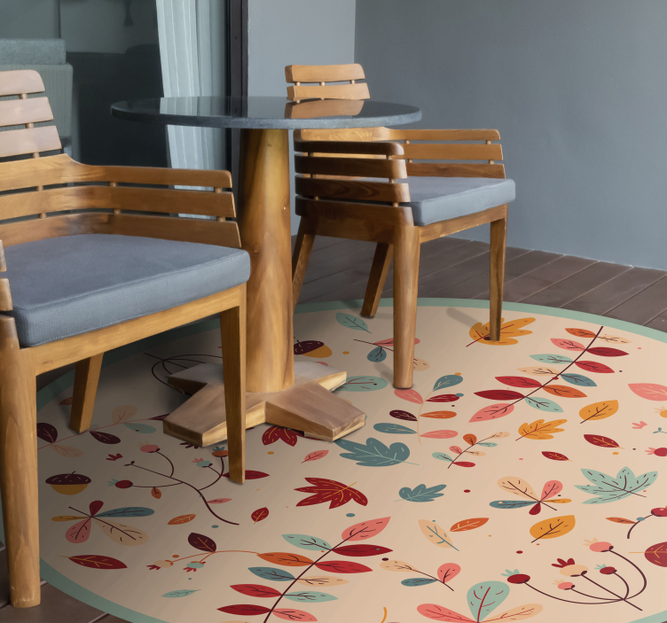 Tapis vinyle fleurs et plantes motif de feuillage automnal - TenStickers