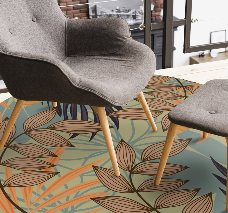 Tapis vinyle fleurs et plantes motif de feuillage botanique - TenStickers