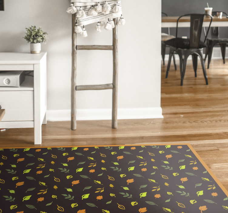 Tapis vinyle fleurs et plantes motif de feuilles automnales - TenStickers