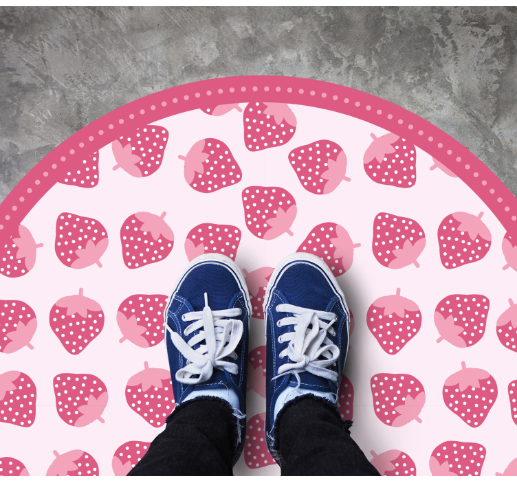 Tapis vinyle cuisine motif fraise sucrée - TenStickers