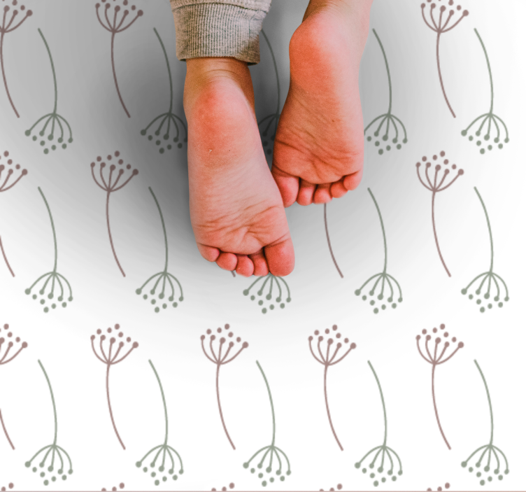 Tapis vinyle fleurs et plantes motif de tige florale - TenStickers