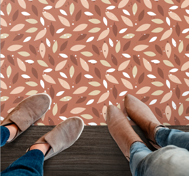 Tapis vinyle fleurs et plantes motif feuillu - TenStickers