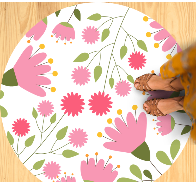 Tapis vinyle fleurs et plantes motif floral délice - TenStickers