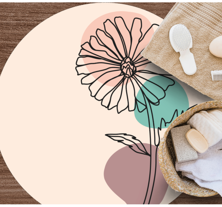 Tapis vinyle fleurs et plantes silhouette florale élégante - TenStickers