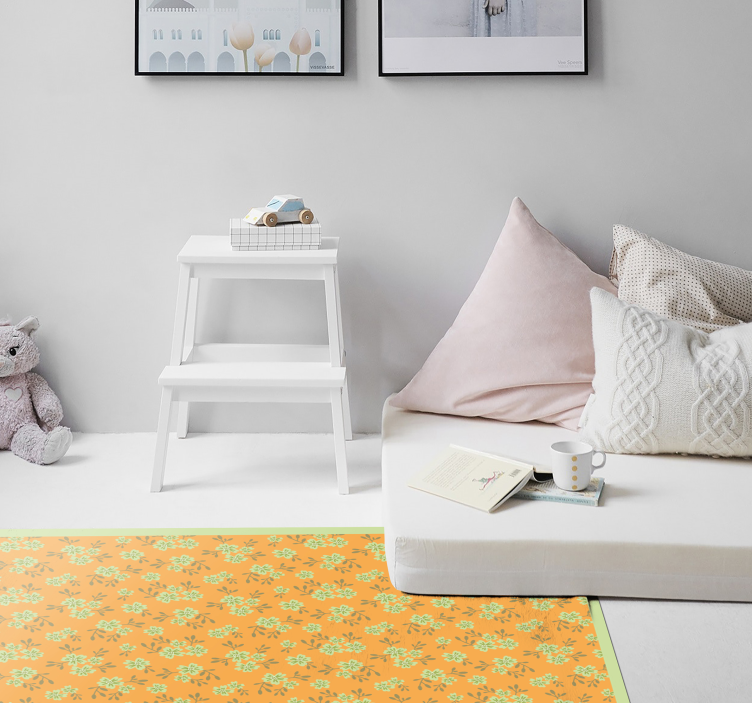 Tapis vinyle fleurs et plantes surface à motif floral - TenStickers