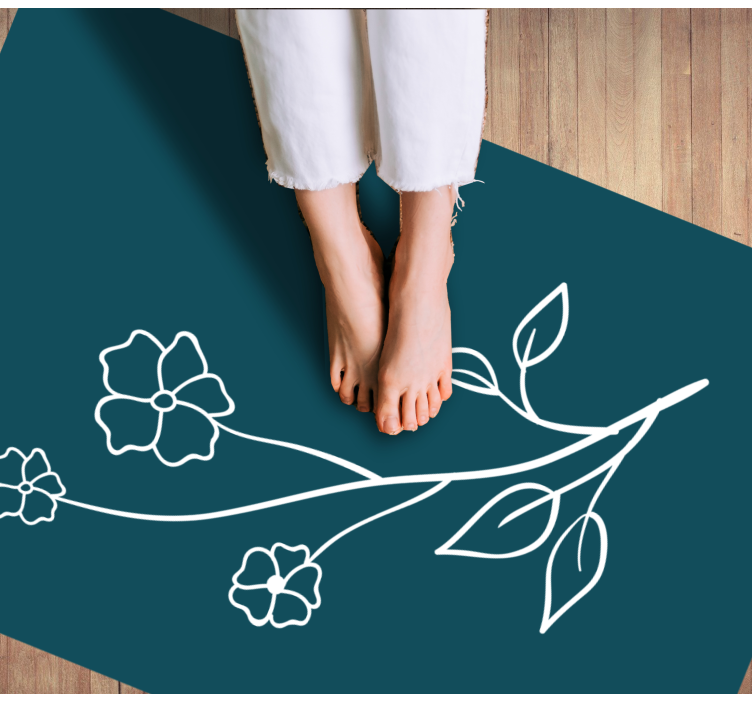 Tapis vinyle fleurs et plantes tige florale expressive - TenStickers