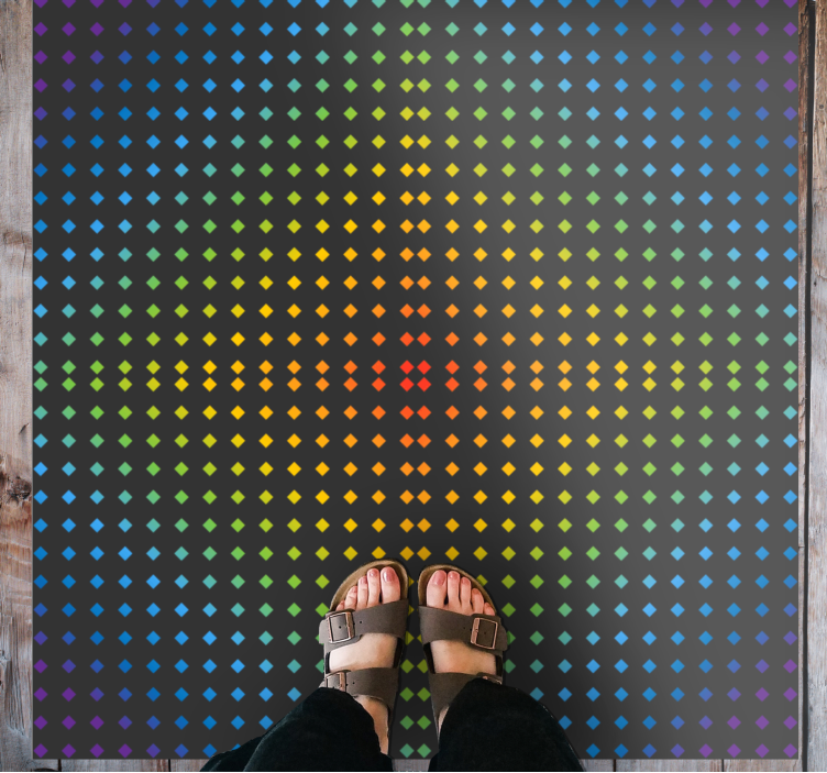 Tapis vinyle ado motif diamant arc-en-ciel - TenStickers