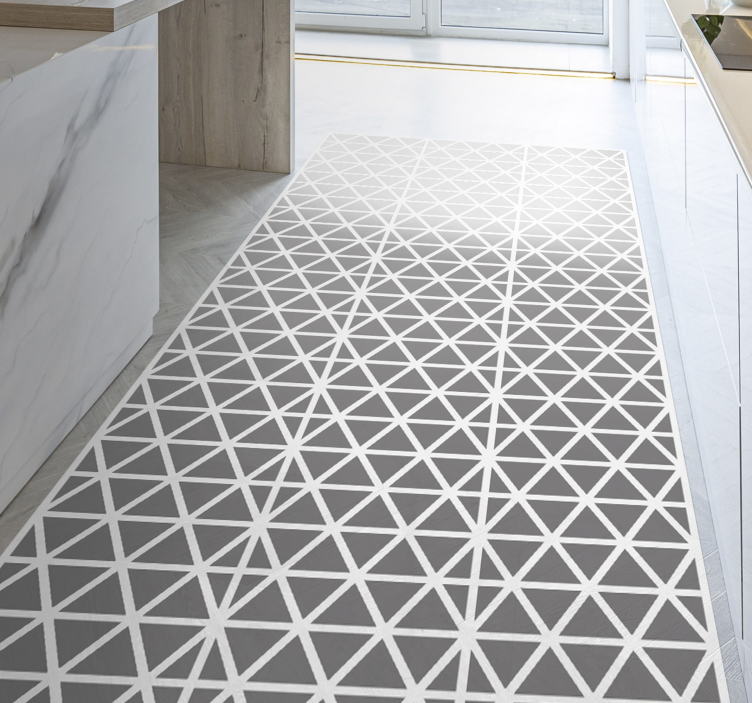 Tapis vinyle cuisine élément gris triangulaire - TenStickers