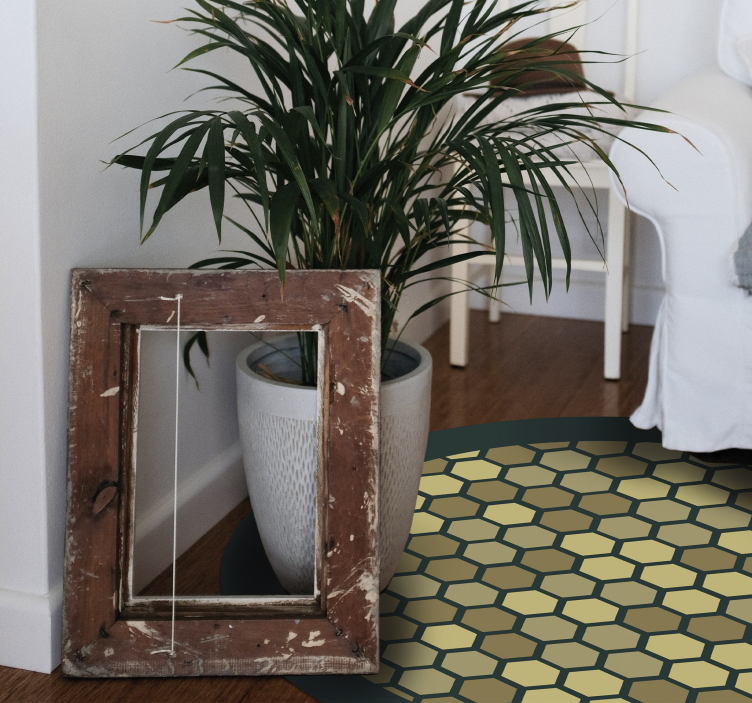 Tapis vinyle géométrique nid d'abeille angulaire - TenStickers