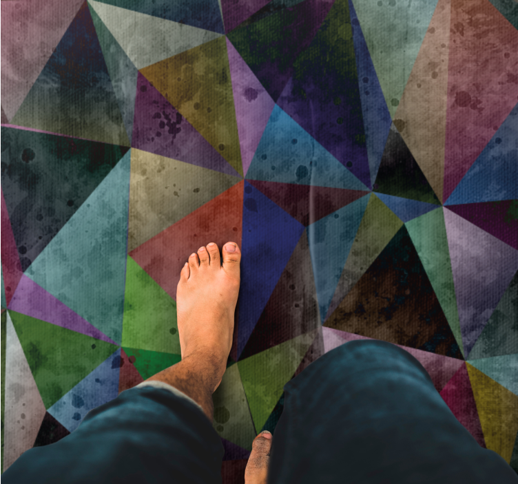 Tapis vinyle géométrique mosaïque triangulaire colorée - TenStickers