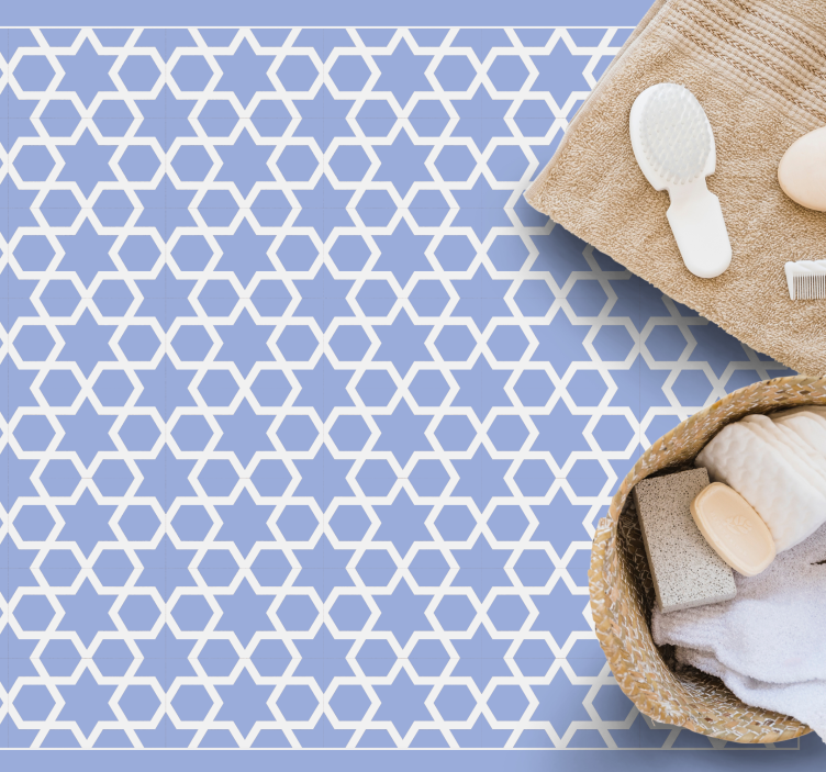 Tapis vinyle géométrique motif étoilé hexagonal - TenStickers
