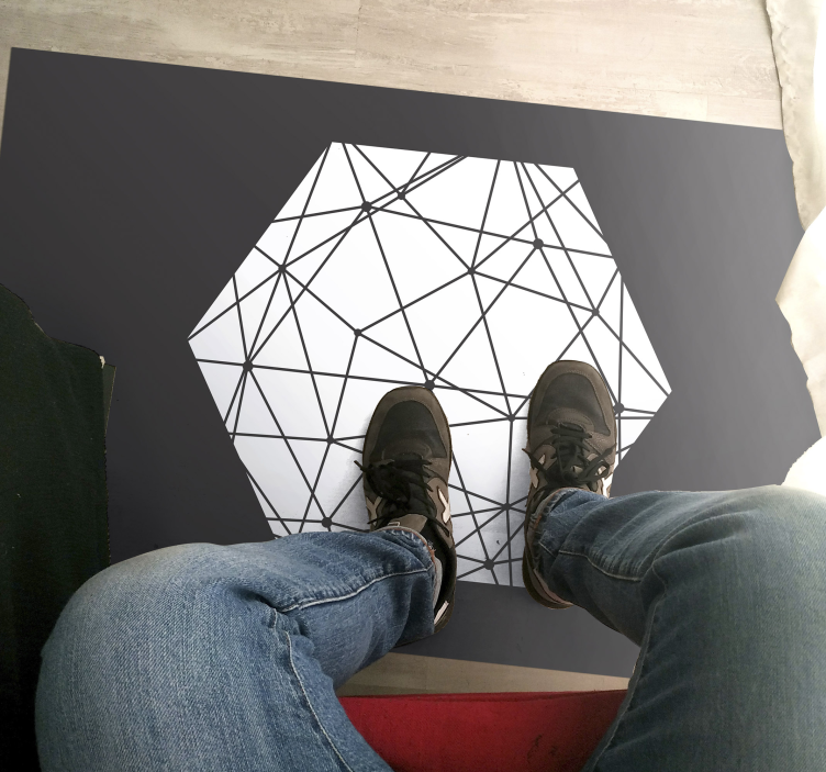 Tapis vinyle géométrique motif hexagonal abstrait - TenStickers