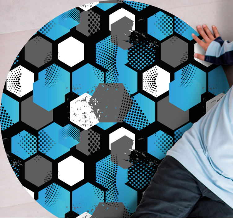 Tapis vinyle géométrique motif hexagonal boost - TenStickers