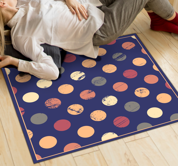 Tapis vinyle géométrique motif pointillé abstrait - TenStickers