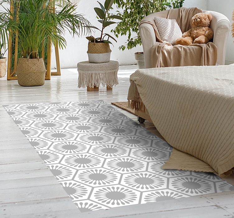 Tapis vinyle géométrique motif rayon de soleil - TenStickers