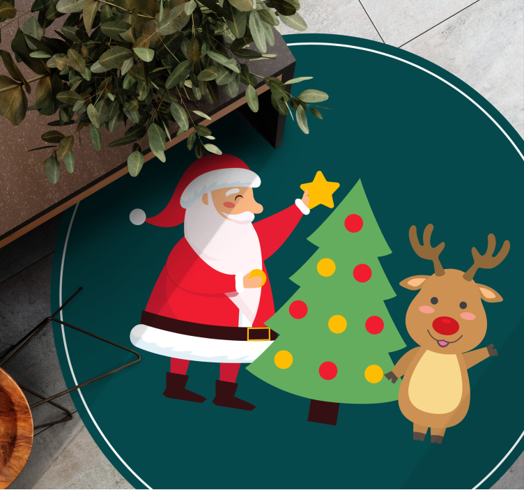 Tapis vinyle noël scène festive de noël - TenStickers