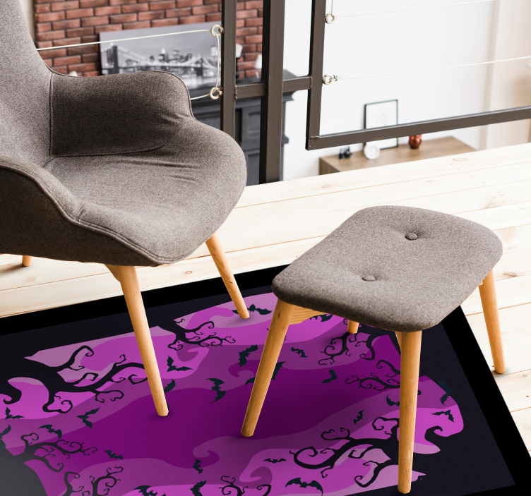Tapis vinyle halloween silhouettes de chats effrayants - TenStickers