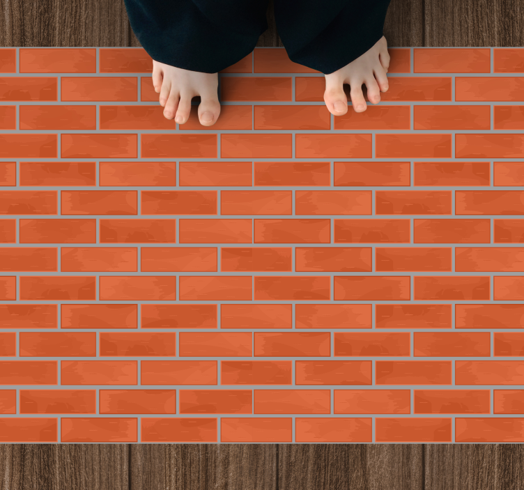 Tapis vinyle pierre motif de briques rouges - TenStickers