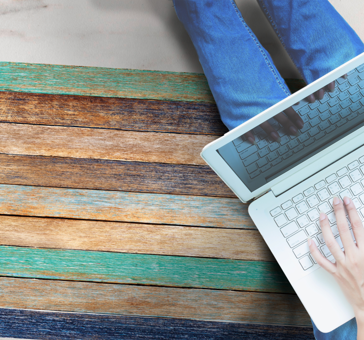 Tapis vinyle imitation parquet planches de bois multicolores - TenStickers