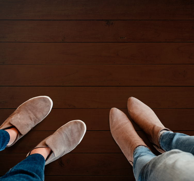 Tapis vinyle imitation parquet texture brun foncé - TenStickers