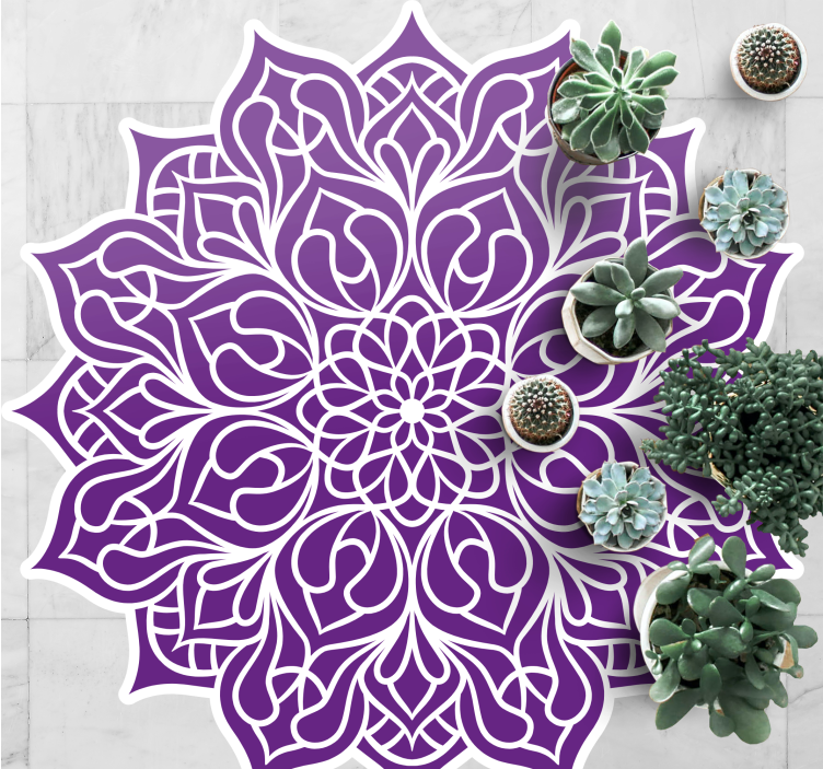 Tapis vinyle mandala élégant motif violet - TenStickers
