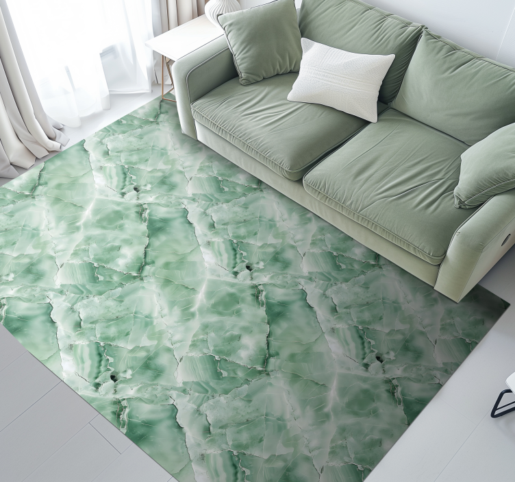 Tapis vinyle marbre couleur vert pastel - TenStickers