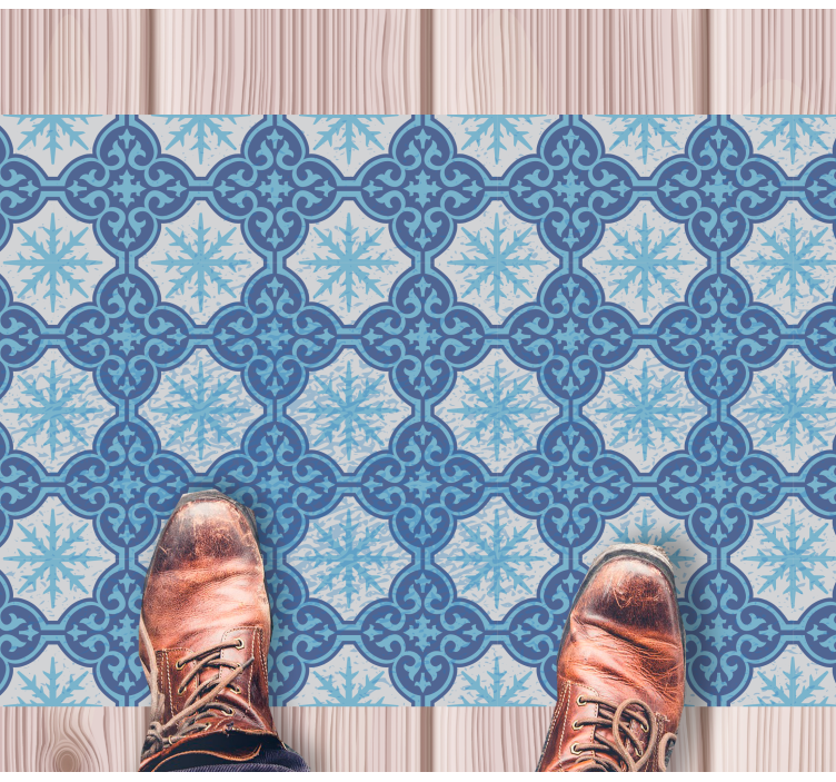 Tapis vinyle carreaux de ciment emblème de flocon de neige - TenStickers