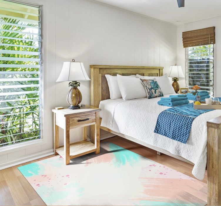 Tapis vinyle minimaliste éclaboussure de couleur abstraite - TenStickers