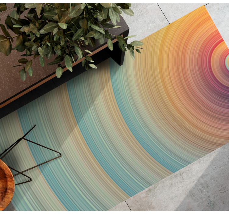 Tapis vinyle minimaliste ondes de couleurs en spirale - TenStickers