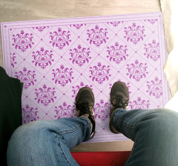 Tapis vinyle vintage motif damassé orné - TenStickers