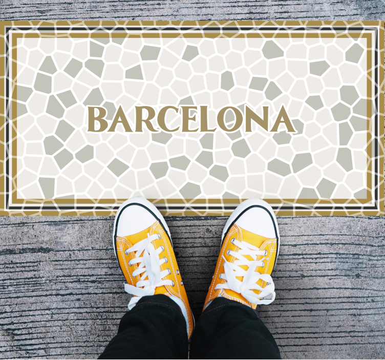 Tapis mosaique vinyle motif géométrique de barcelone - TenStickers