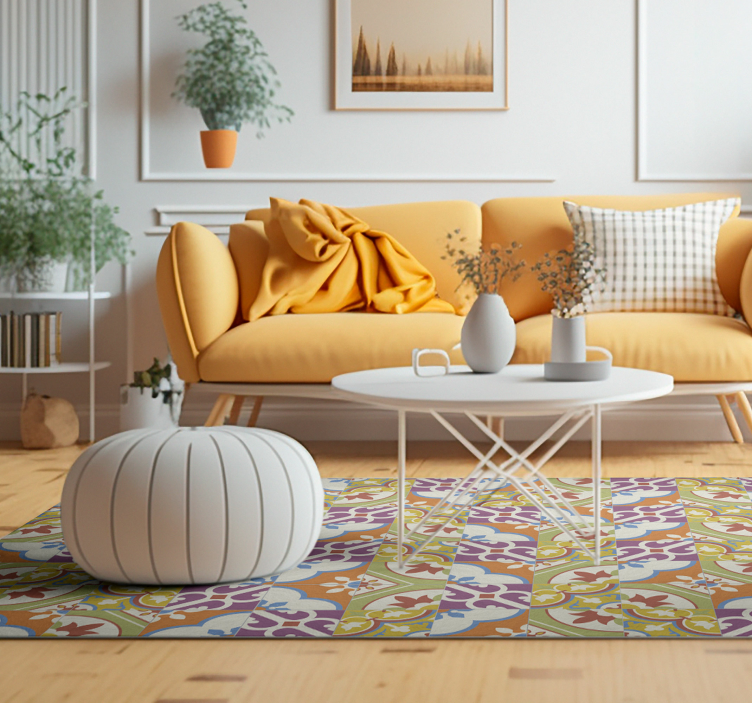 Tapis vinyle motifs carreaux décoratifs - TenStickers