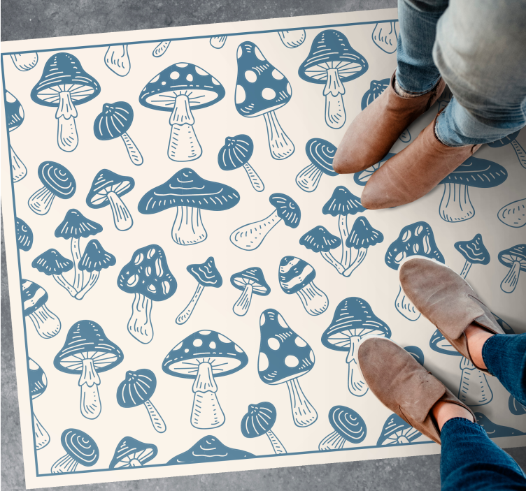 Tapis vinyle nature chic à motifs de champignons - TenStickers
