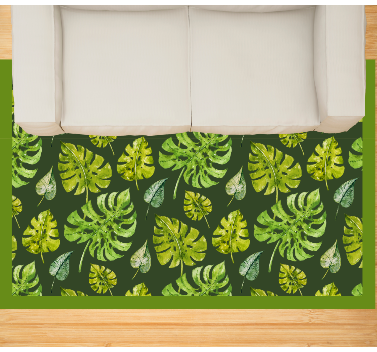 Tapis vinyle nature éléments de feuilles tropicales - TenStickers