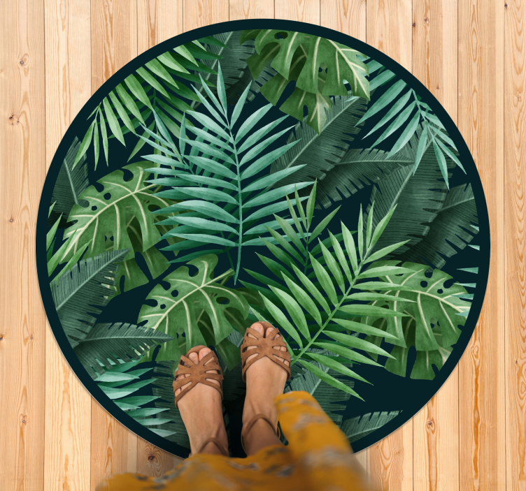Tapis vinyle nature feuillage tropical luxuriant - TenStickers