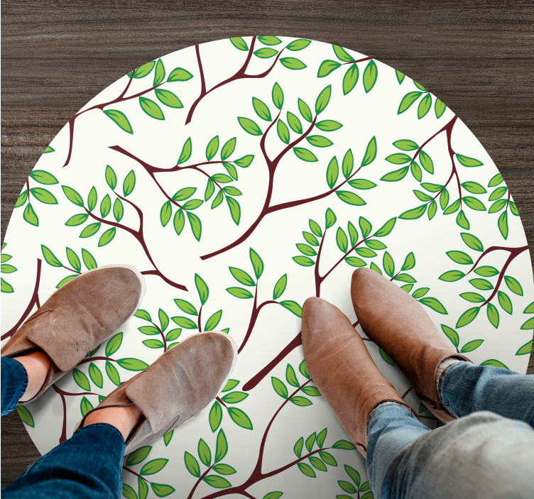 Tapis vinyle nature motif de branches feuillues - TenStickers