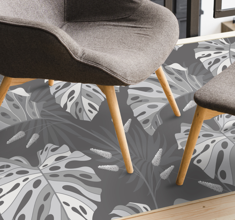 Tapis vinyle nature motifs de feuilles de monstera - TenStickers