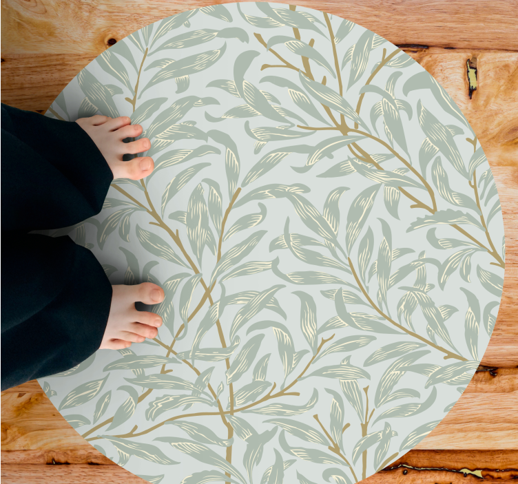 Tapis vinyle nature motifs de feuilles vertes - TenStickers