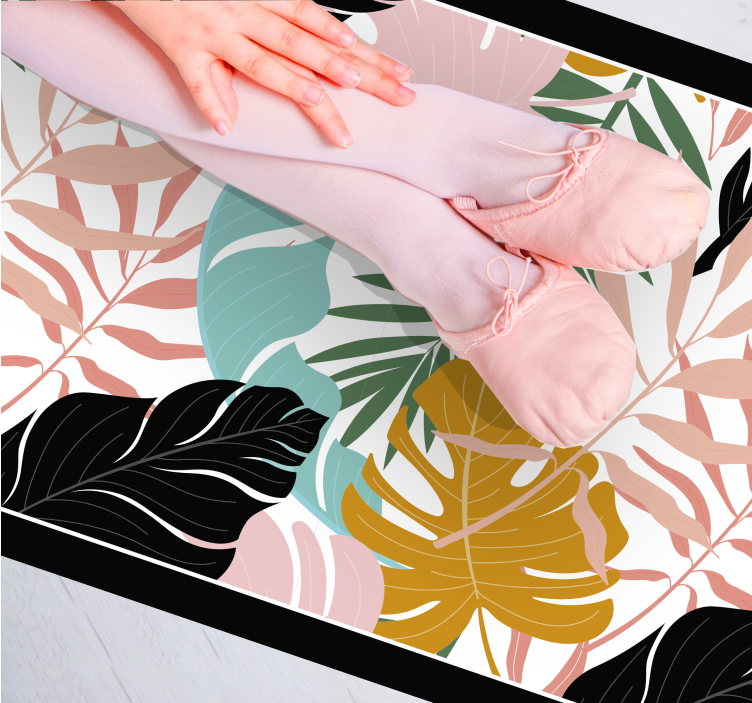 Tapis vinyle nature palette de feuilles tropicales - TenStickers