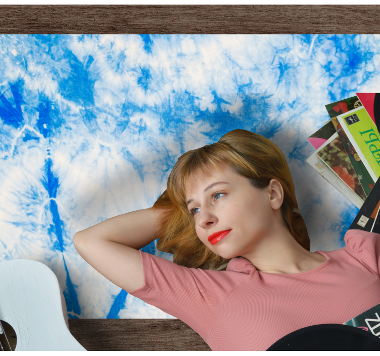 Tapis vinyle salon tie-dye bleu - TenStickers