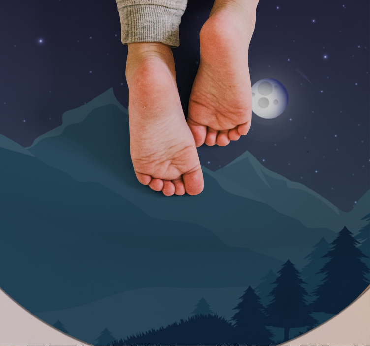 Tapis vinyle nature tombée de la nuit montagneuse - TenStickers